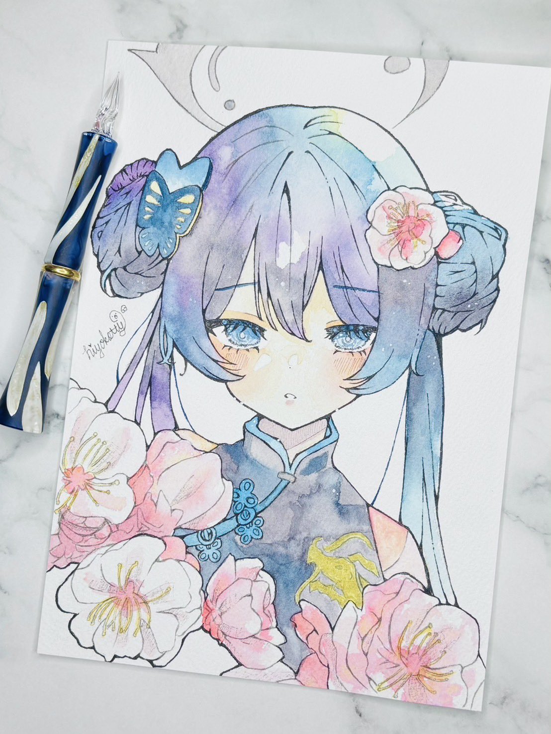 即購入◯ 原画　手描き　イラスト　オリジナル　コピック 専用 手描きイラスト オリジナル245 イラストオーダー(水彩)(コピック