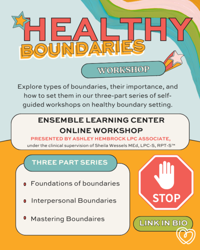 EnsembleTherapy's tweet photo. Struggling to set boundaries in your relationships? 🤔

Invest in your well-being and enhance your relationships today. Enroll in our workshop now and take the first step toward healthier boundaries! https://t.co/b9HAIOF8XC