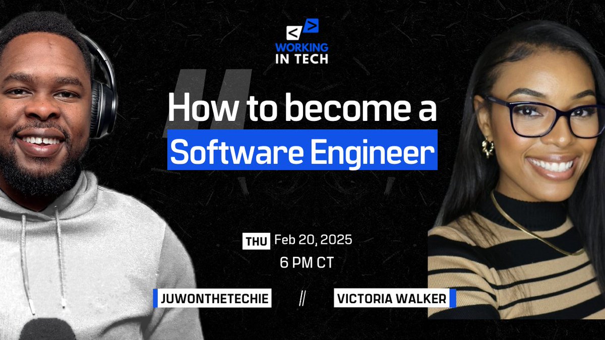 JuwonTheTechie's tweet image. Becoming a software engineer can help you land a job in tech; it can also help you create &apos;your job.&apos;  

This Thursday at 6PM CT, Victoria will share how she used her skills to build a tech company on the #WorkingInTech podcast.

Tap in: youtube.com/watch?v=XHx_q6…