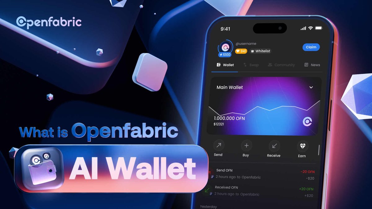 Openfabric AI Wallet is a smart wallet, asset manager, and digital assistant that puts AI power in your pocket!

💳 Key Features: 
• Easy digital asset management
• Connect and collaborate with the community • Simple identity management
• AI technology at your fingertips