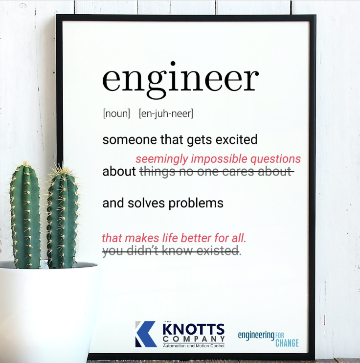 From all of us at <a href="/KnottsCompany/">The Knotts Company</a>, Happy Engineers Week​ to the visionaries who create, innovate, &amp; inspire with every project they undertake!

Let's all celebrate how Engineers make a difference in everyday manufacturing and our lives!  WE APPRECIATE YOU!