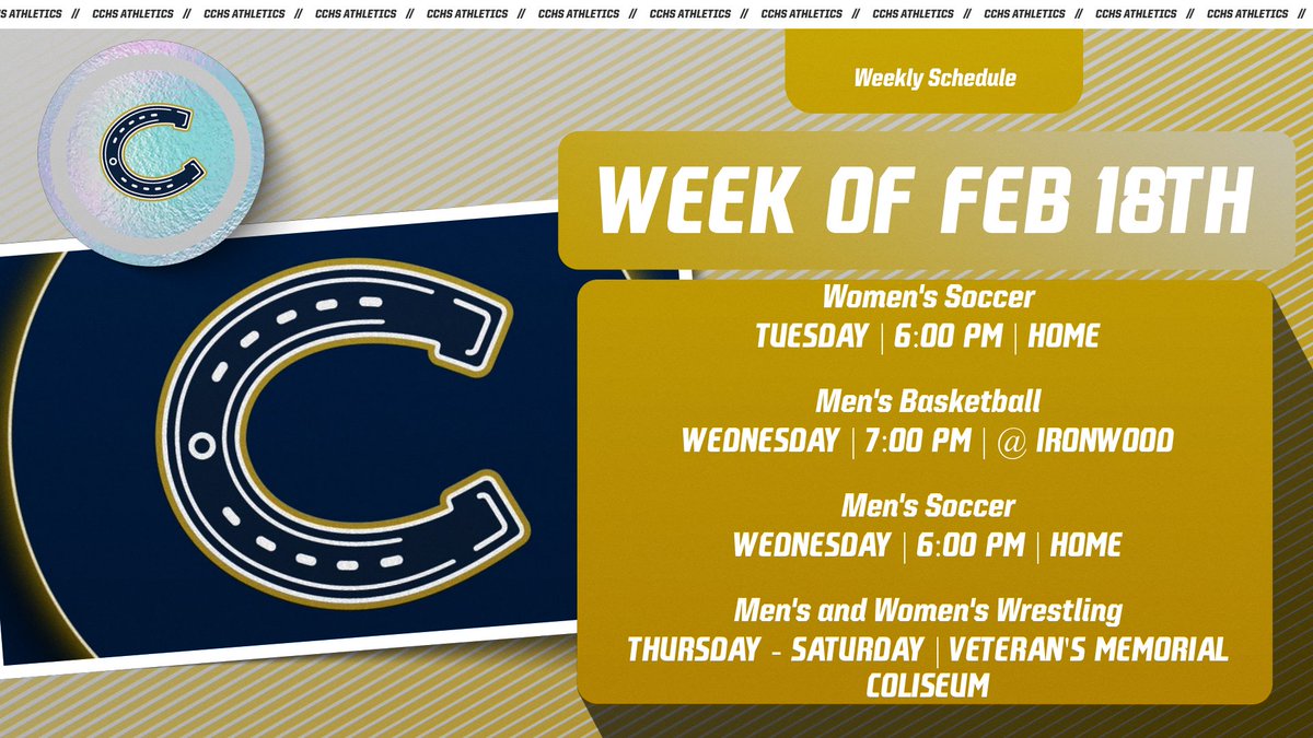 TOURNAMENT WEEK!  Our Girls Soccer team is in the Quarterfinals of the Open Championship, our Men's Basketball begins the Open Championship, our Wrestlers compete at State, and our Girl's Basketball team has a play-in game!  #ColtStrong