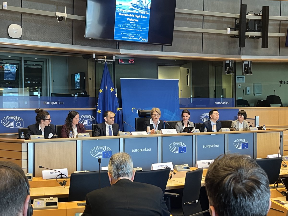 Estamos en plena jornada de 𝘾𝙤𝙢𝙥𝙚𝙩𝙞𝙩𝙞𝙫𝙚 𝘽𝙡𝙪𝙚 𝙏𝙚𝙘𝙝 𝙛𝙤𝙧 𝙎𝙪𝙨𝙩𝙖𝙞𝙣𝙖𝙗𝙡𝙚 𝙃𝙞𝙜𝙝 𝙎𝙚𝙖𝙨 𝙁𝙞𝙨𝙝𝙚𝙧𝙞𝙚𝙨, organizada por <a href="/ilecallennec/">Isabelle Le Callennec</a> y <a href="/EuropecheOrg/">Europêche</a> en el Parlamento. 
Participan, entre otros, nuestros asociados <a href="/SatlinkSL/">Satlink</a> y <a href="/azti_brta/">AZTI</a>