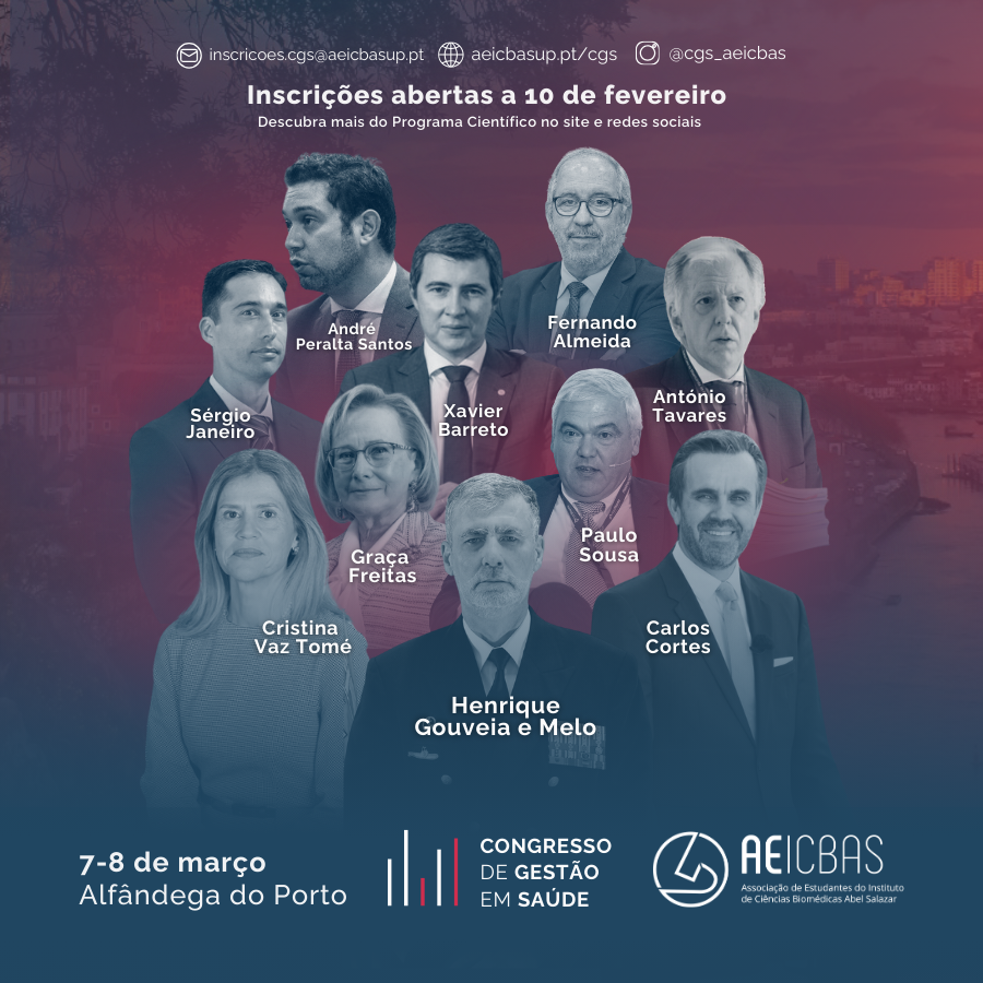 Nos dias 7 e 8 de Março, a Alfândega do Porto vai receber o Congresso de Gestão em Saúde. Organizado para reunir estudantes e profissionais, visa preparar as gerações actuais e futuras nos serviços de saúde.

Conheça o programa e os oradores aqui: tinyurl.com/cgs-publico