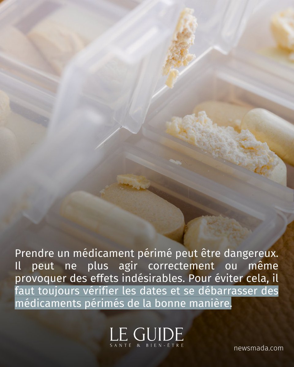 newsmada's tweet photo. 💊 Les dates de péremption des médicaments sont souvent source de confusion. Faut-il vraiment les jeter une fois expirées ? Quels sont les risques pour la santé ? 🧐

Découvrez ce qu’il faut savoir pour mieux gérer votre pharmacie à domicile !

#NewsMada #LeGuide #Santé https://t.co/tx1jD5fPBL