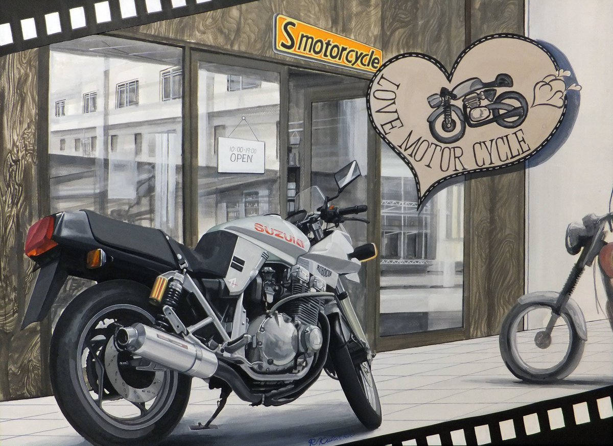 ryo_book's tweet photo. 実はバイクも描きます
こちらは普段からお世話になりまクリマクリスティーのS motor cycle様オーナー店長さんのスズキ カタナ
#suzuki #カタナ #Smotorcycle #バイクイラスト #アートケーアール https://t.co/avnqYvugLY