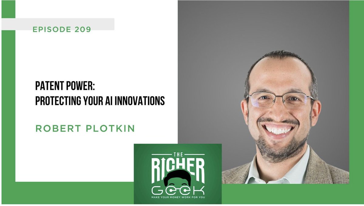 blueshiftip's tweet photo. Patents are often seen as a form of intellectual property protection, but how can patents be used to generate revenue for companies and wealth for individuals? Robert Plotkin discusses on The Richer Geek podcast, hosted by Michael Stohler. https://t.co/AWKIpqLXVF https://t.co/uCF4d9mE3H