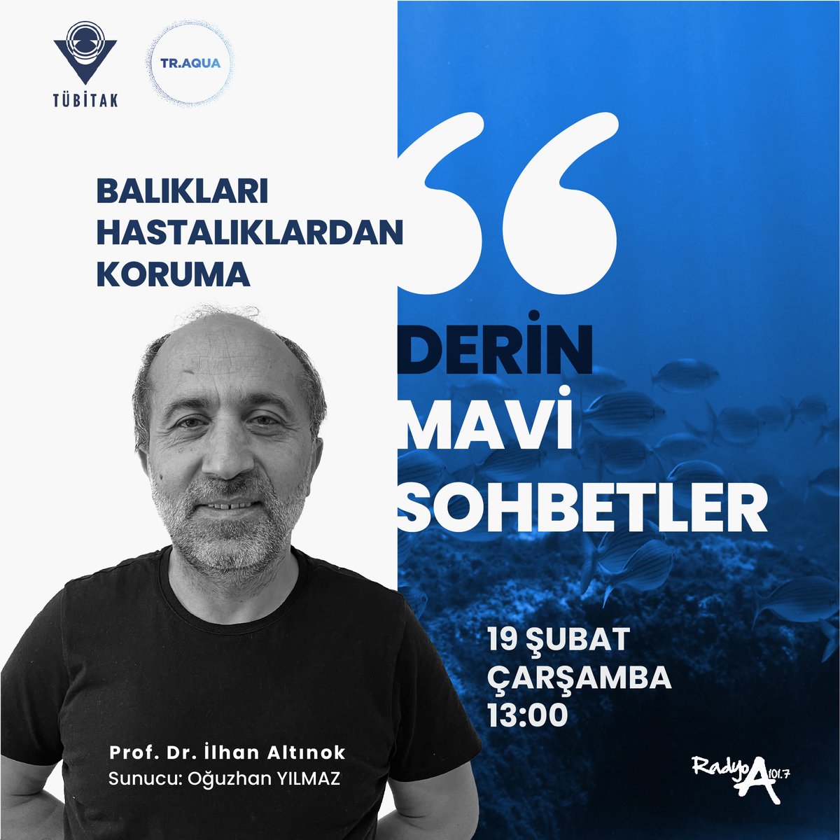 Prof. Dr. İlhan Altınok'un konuk olduğu, Oğuzhan Yılmaz’ın sunumuyla gerçekleştirilen Derin Mavi Sohbetler programında  bu hafta  "Balıkları Hastalıklardan Koruma" başlığı ele alınacak. Programı dinlemek için: lnkd.in/dUYjqk3m