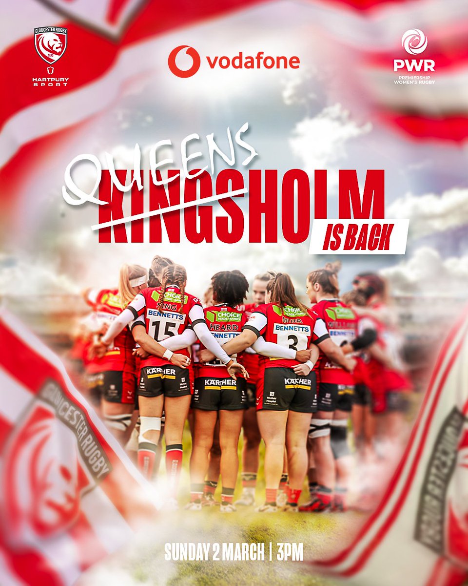 Gloucester Hartpury (@gloshartpury) on Twitter photo Queensholm is back... thanks to <a href="/VodafoneUK/">Vodafone UK</a>! ๐ค
We're proud to announce that our Performance Innovation Partner have generously extended our partnership by supporting naming rights for Kingsholm Stadium for one game only! ๐
Not got your tickets for our semi-final yet? Book Queensholm is back... thanks to <a href="/VodafoneUK/">Vodafone UK</a>! ๐ค
We're proud to announce that our Performance Innovation Partner have generously extended our partnership by supporting naming rights for Kingsholm Stadium for one game only! ๐
Not got your tickets for our semi-final yet? Book