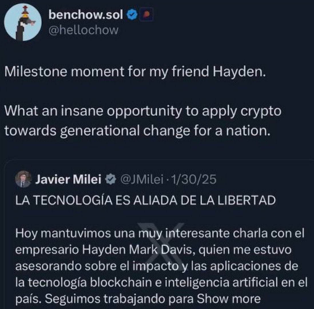 Hayden Davis, CEO of Kelsier, a fund coordinating company Was behind the  $LIBRA launch and advised President Javier Milei. But this goes deeper  Evidence points to direct involvement from Meteora. (3/9)
