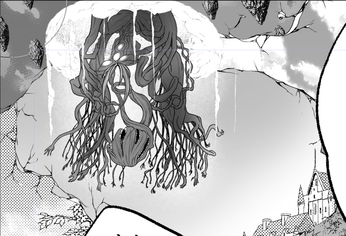 今日は下から見たバビを頑張って描いた 