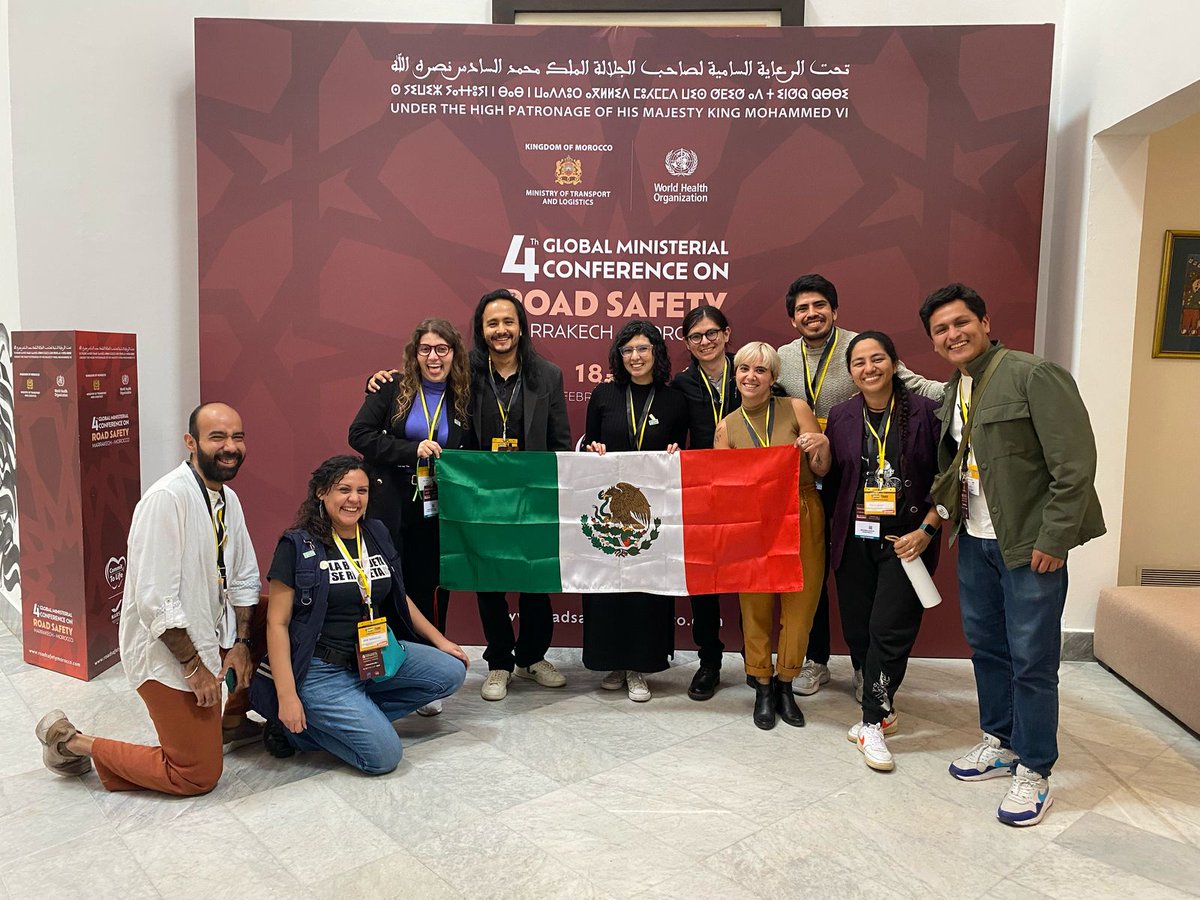Este martes 18 de febrero arrancó la 4ᵃ Conferencia Ministerial Global de Seguridad Vial de <a href="/WHO/">World Health Organization (WHO)</a> en #Marrakech, Marruecos, con una nutrida representación mexicana de organizaciones de sociedad civil. 

#RoadSafety <a href="/Claudiashein/">Claudia Sheinbaum Pardo</a>