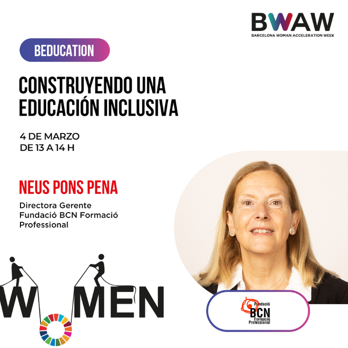 fundaciobcnfp's tweet photo. ❇️La nostra directora-gerent participa en el #BWAW2025 organitzat pel Consorci de la Zona Franca de Barcelona @ConsorciZF debatent sobre com construir una educació més inclusiva #BEducation 🙋♀️🔝 @SorigueBlanca https://t.co/VM9Ds2peJA