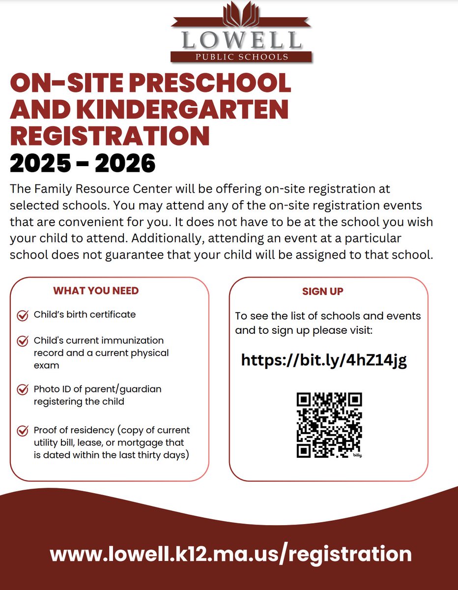 The Family Resource Center will be offering on-site registration at selected schools. You may attend any of the on-site registration events that are convenient for you. 
To sign up for a session: bit.ly/4hZ14jg