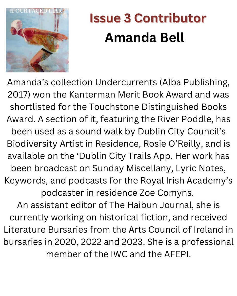 The Four Faced Liar (@the4facedliar) on Twitter photo Spotlight on issue 3 contributor <a href="/gagebybell/">Amanda Bell</a> Full issue available from stockists & online the4facedliar.com/product-page/t… <a href="/poetryireland/">Poetry Ireland / Éigse Éireann</a> <a href="/PENIreland/">Irish PEN</a> <a href="/IrishWritersCtr/">Irish Writers Centre</a> <a href="/MunLitCentre/">Munster Literature Centre</a> <a href="/writing_ie/">writing.ie</a> Spotlight on issue 3 contributor <a href="/gagebybell/">Amanda Bell</a> Full issue available from stockists & online the4facedliar.com/product-page/t… <a href="/poetryireland/">Poetry Ireland / Éigse Éireann</a> <a href="/PENIreland/">Irish PEN</a> <a href="/IrishWritersCtr/">Irish Writers Centre</a> <a href="/MunLitCentre/">Munster Literature Centre</a> <a href="/writing_ie/">writing.ie</a>