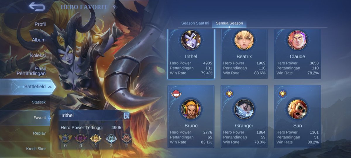 WowAlpi's tweet photo. wts // want to sell akun ml gold lane

- pemakaian pribadi dari 0, safe 100% no minus
-  prime claude &amp; beatrix
- match masih dikit
- highest imo 111
- coa 900+
- emblem ass, comon &amp; mm max

detail cek reply

.t wts wtb akun ml mobile legend
#zonauang #zonajajan https://t.co/m6WK98SCpM