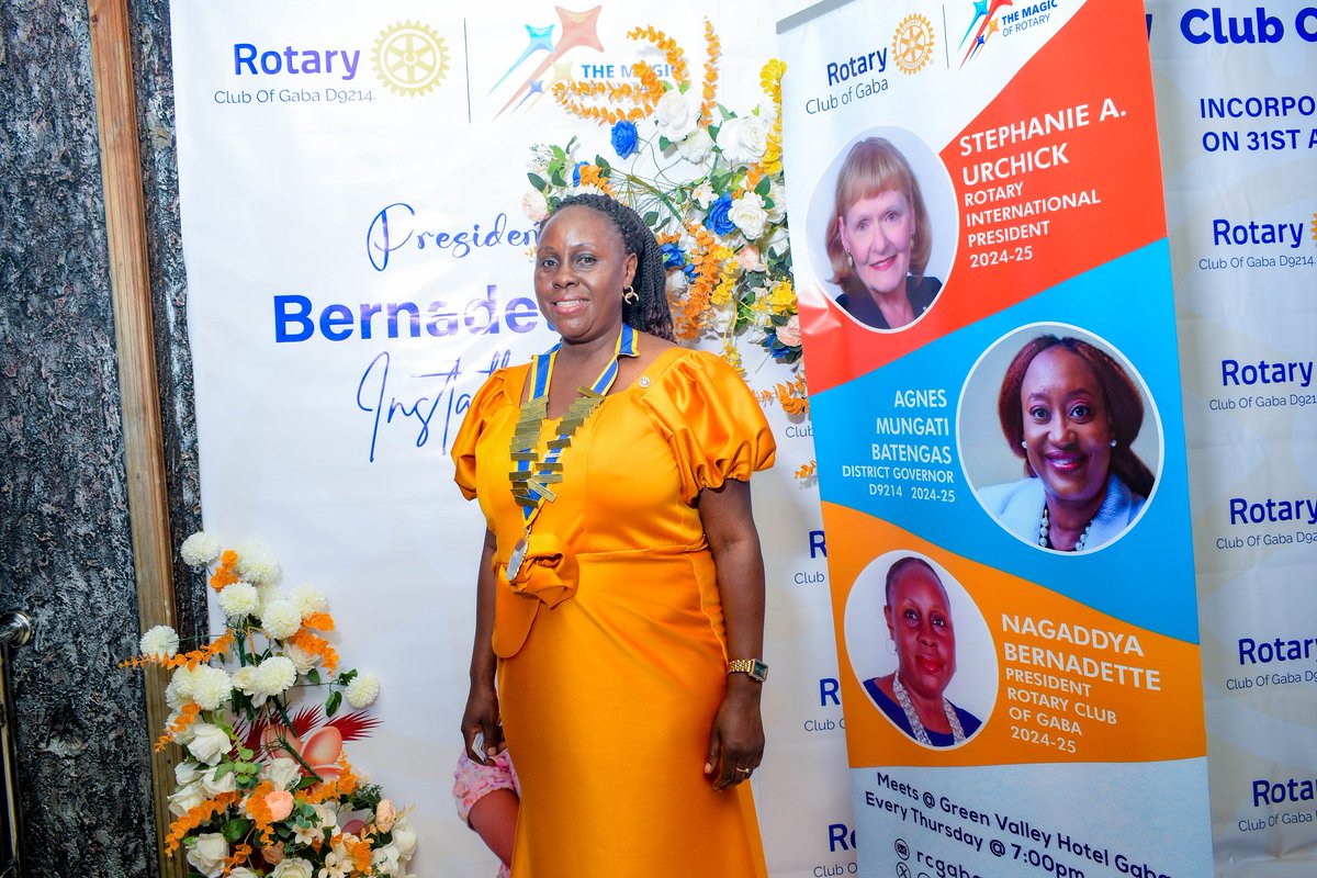Rotaryclubgaba's tweet photo. The installation of Rotarian Nagaddya Bernadette as the official President of the Rotary Club of Gaba was done on the 05th July 2024 at Green valley Hotel Gaba. The official President of the Club is Rtn Bernadette. Our beautiful moments lay under this post #rotaryworldover https://t.co/YtPC3gK08L