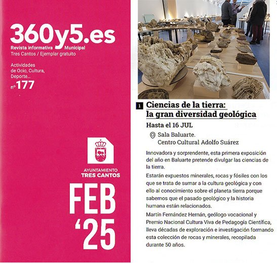eduer2010's tweet photo. Este sábado se inaugura la mayor exposición geológica de España en #TresCantos. Descubrir la cultura en la ciencia a través de la #Geología. Las piezas expuestas superan las tres mil y los grupos expositivos son más de 200, esto hace que sea única. @AytoColmenar  @ayto3cantos https://t.co/KsyWnJN2rV