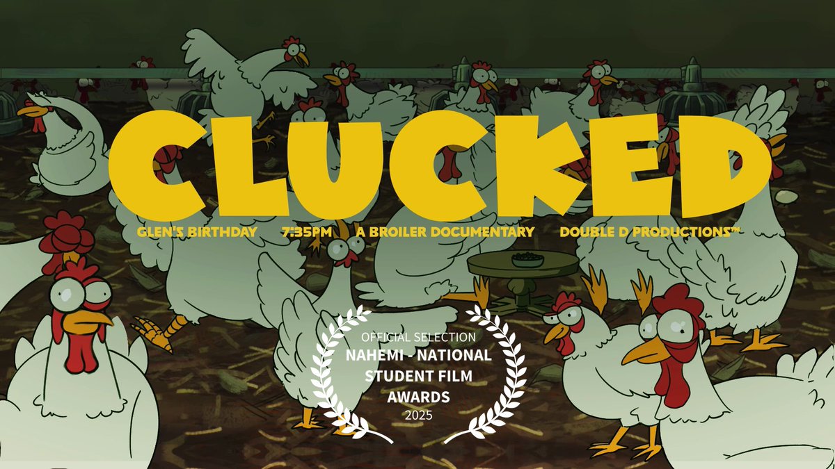 LAUAnimation's tweet image. Amazing news! CLUCKED was just selected by NAHEMI - NATIONAL STUDENT FILM AWARDS  2025.

Congratulations to @beansalami and @drin.mov for all their hard work!

#animation #leedsartsuniversity #leedsartsuni #nahemi #nationalstudentfilmawards @leedsartsuni