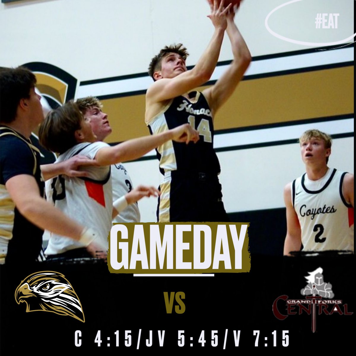 🏀 GAMEDAY!
🚌 ROAD TRIP!
🆚 GFC - Knights
📍 Central High School
📺 Hudl Fan App
⏰ C: 4:15/JV: 5:45/Varsity: 7:15
#EAT