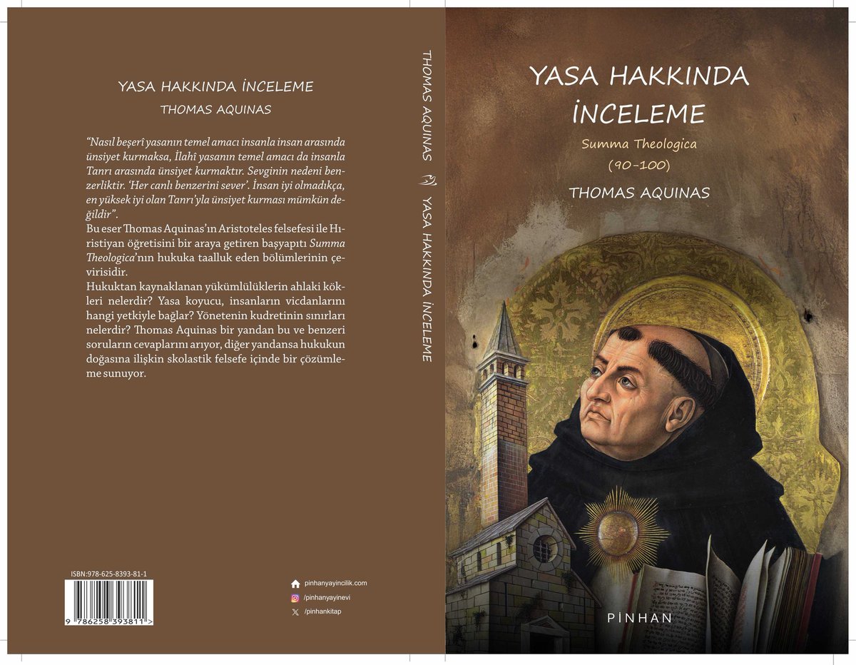 Editörlüğünü <a href="/osmanvahdet/">Vahdet İşsevenler</a>'in yaptığı Thomas Aquinas’ın Aristoteles felsefesi ile Hıristiyan öğretisini bir araya getiren başyapıtı Summa Theologica’nın hukuka taalluk eden bölümlerinin çevirisi olan "Yasa Hakkında" yayımlandı. Yolu açık olsun.
