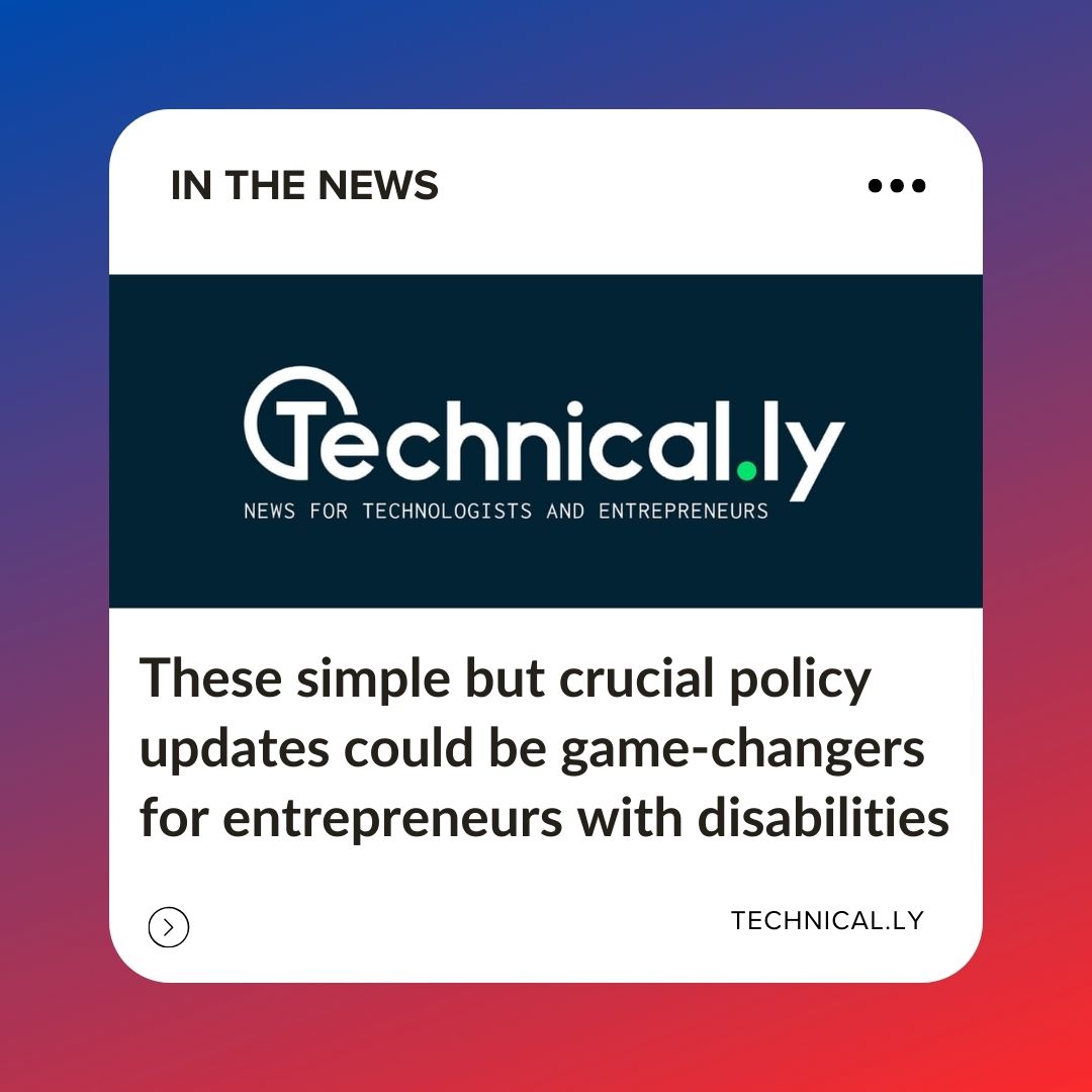 2Gether-Intl ♿️ (@2getherinternat) on Twitter photo Disabled Entrepreneurs deserve a level playing field—and 2Gether-International is fighting for it! 💪♿️
We’re pushing for federal policy reform to break barriers & build an inclusive startup ecosystem. Learn more from our latest article in <a href="/Technical_ly/">Technical.ly</a>: bit.ly/3EHK1Up Disabled Entrepreneurs deserve a level playing field—and 2Gether-International is fighting for it! 💪♿️
We’re pushing for federal policy reform to break barriers & build an inclusive startup ecosystem. Learn more from our latest article in <a href="/Technical_ly/">Technical.ly</a>: bit.ly/3EHK1Up