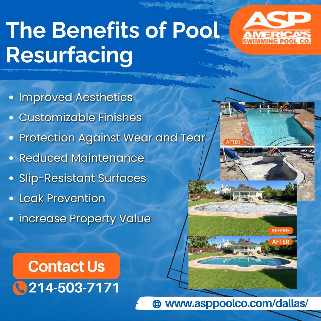 ASPDallasTexas's tweet photo. Transform your pool with resurfacing! Enjoy improved aesthetics, leak prevention, and a slip resistant surface while boosting your property value. Contact ASP for a pool thatโs as good as new!
#PoolResurfacing #PoolCare #PoolMaintenance #lifeatasp #ASPPools #PoolUpgrades https://t.co/qnYeXAXJlP