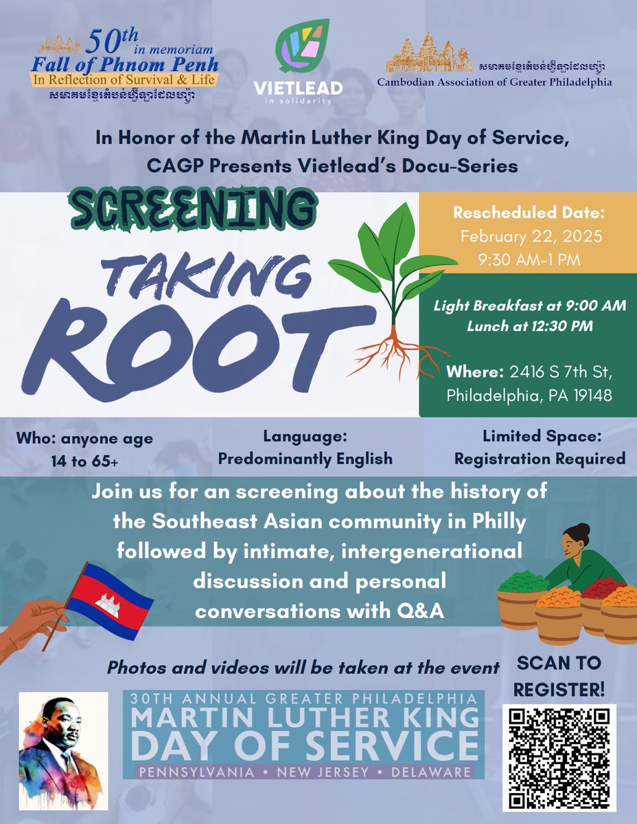 RESCHEDULED: Join #StoneleighEmergingLeader host organization <a href="/CAGPnews/">CAGP</a> on 2/22 for a screening &amp; discussion of "Taking Root," a powerful documentary by
<a href="/vietlead/">VietLEAD</a> about refugee resettlement in Philadelphia. Register here: volunteer.globalcitizen365.org/opportunity/a0…