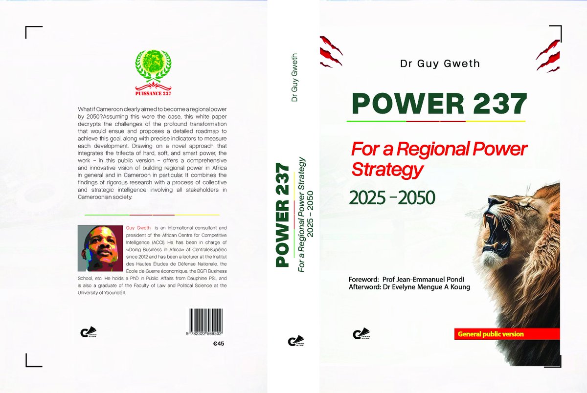 Power_237's tweet photo. What if Cameroon became a leading power in Africa by 2050? Discover the bold strategy of Power 237.  

https://t.co/fqAV78DnZ7

#Ambition237 #Development #EmergingAfrica #EmergingCameroon #Influence #HardPower #SmartPower #SoftPower #Leadership #Power237 #GuyGweth #Strategy https://t.co/t8TPeh9gUj