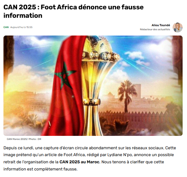Alikettanii's tweet photo. 🔥 Le média @FootAfrica_Fr recadre sèchement le compte propagandiste @algatedz ❌ de son fondateur @ahafsidz 🇩🇿 specialisé dans la fabrication de fake news ciblant le Maroc 🇲🇦 https://t.co/GuSXruBcgD