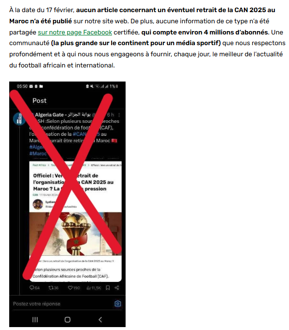 Alikettanii's tweet photo. 🔥 Le média @FootAfrica_Fr recadre sèchement le compte propagandiste @algatedz ❌ de son fondateur @ahafsidz 🇩🇿 specialisé dans la fabrication de fake news ciblant le Maroc 🇲🇦 https://t.co/GuSXruBcgD