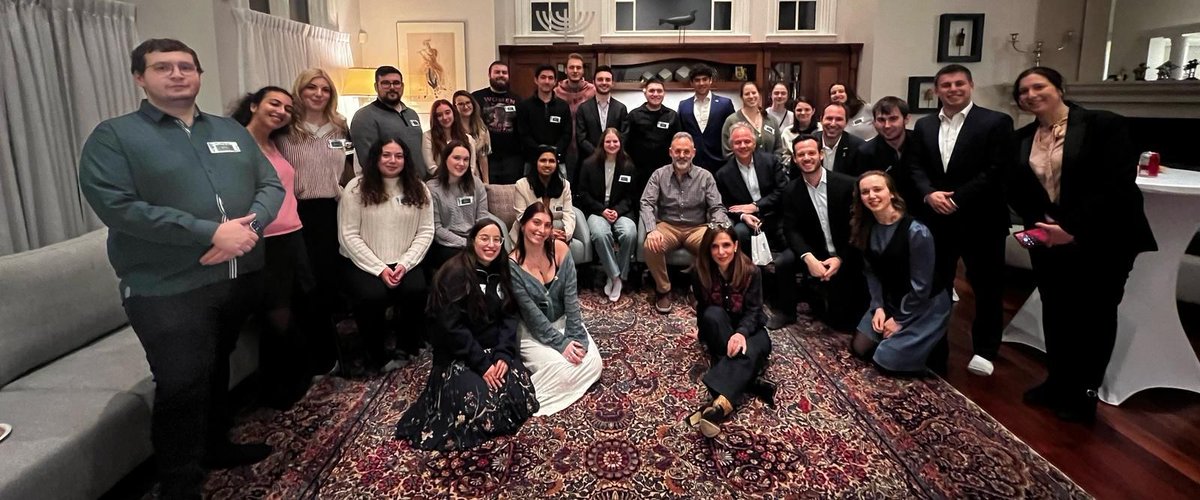 IsraelinCanada's tweet photo. Packed room. Deep conversations. It was a pleasure welcoming local students to the official residence of @Israel for an intimate Tu BiShvat gathering. 

It was a night to celebrate with friends, colleagues, and guest speakers who've carved their ways in communications, academia, and trade - all with a deeply personal connection to Israel. 💙

@MoedIddo @RPassss @mgeist @IsraelBondsCEO