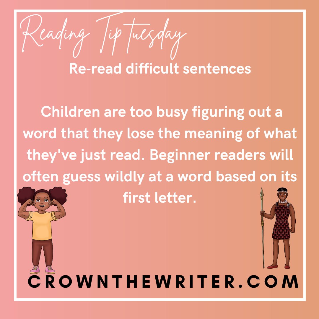 crownthewriter's tweet image. Re-read tough sentences to improve comprehension! Repetition is key to better understanding. #ReadingTips #CrownTheWriter