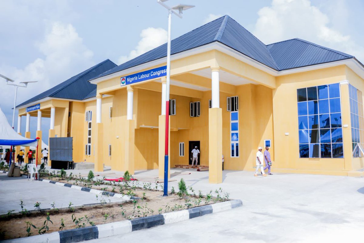 Governor Douye Diri (@govdouyediri) on Twitter photo What a historic day! We have built, inaugurated and handed over a brand new building to the Nigeria Labour Congress (NLC) and Trade Union Congress (TUC) as their secretariat.
Let me appreciate my Brother-Governor of Rivers State, Sir. Siminalayi Fubara, GSSRS, <a href="/SimFubaraKSC/">Siminalayi Fubara</a> for What a historic day! We have built, inaugurated and handed over a brand new building to the Nigeria Labour Congress (NLC) and Trade Union Congress (TUC) as their secretariat.
Let me appreciate my Brother-Governor of Rivers State, Sir. Siminalayi Fubara, GSSRS, <a href="/SimFubaraKSC/">Siminalayi Fubara</a> for