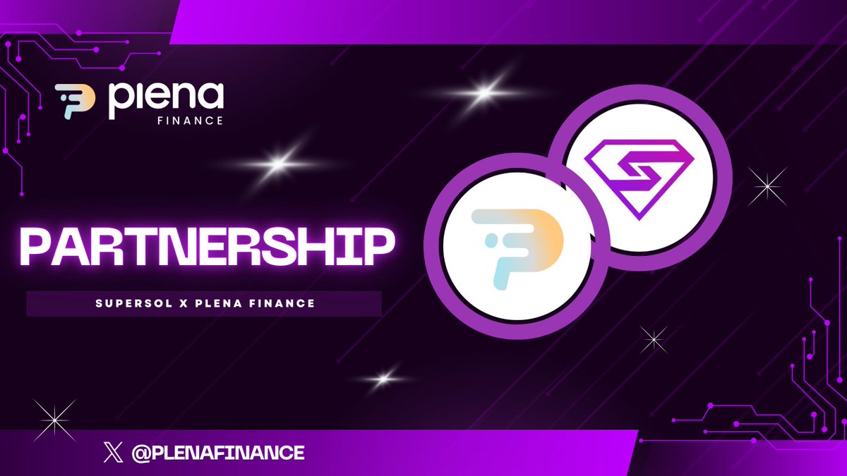 inna180788's tweet photo. 🚀 SuperSol x Plena Finance: Unlocking the Future of Solana DeFi!
@_supersol is thrilled to announce a game-changing partnership with @PlenaFinance, the #CryptoSuperApp revolutionizing DeFi with Account Abstraction technology!
💡 What’s in it for SuperSol users?
✅ Gasless Transactions – No need to hold SOL for gas fees!
✅ Seamless DeFi Access – Swap, stake, and trade with ease.
✅ Advanced Account Abstraction – Simplifying blockchain interactions like never before.
This collaboration is set to redefine the Solana DeFi experience—intuitive, efficient, and accessible for all. Stay tuned for more! 🚀
#SuperSol #PlenaFinance #partnership