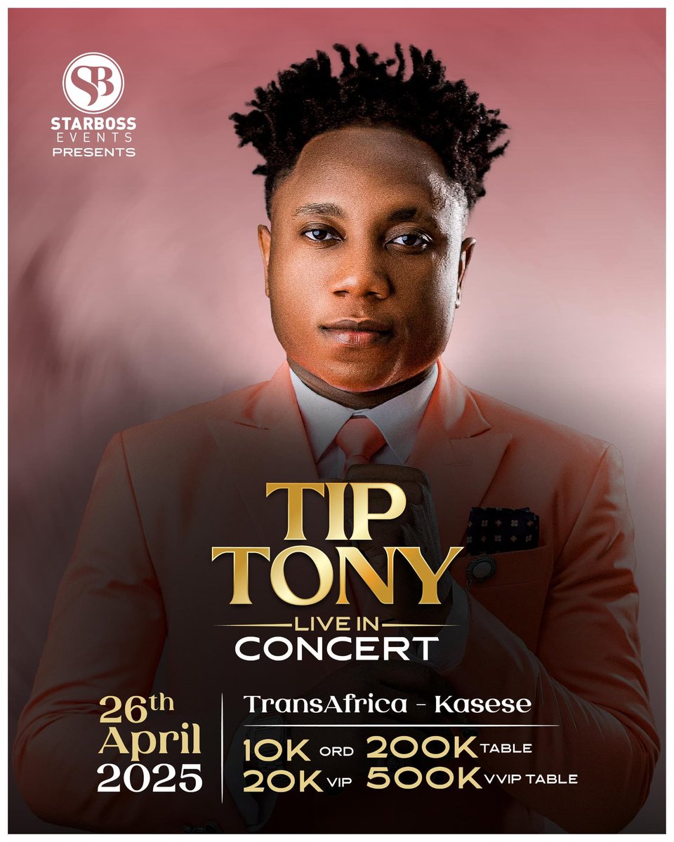 YBDpromotion's tweet photo. KASESE, get ready for an epic night! Join us on April 26th at TransAfrica-Kasese for @tiptonyoriginal live in concert. Don’t miss the electrifying energy and hometown vibes.
#TiptonyLiveInConcert #YbdUpdates https://t.co/tbcTYgIFAl
