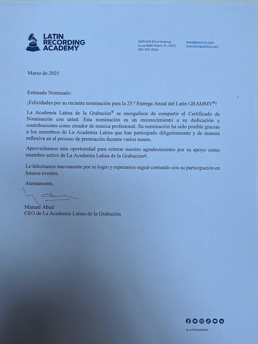 Llego!
Fantasies of Buenos Aires, Nominado a mejor álbum de música clásica

Músicos: Lincoln Trio
Compositor: Daniel Binelli
Productores: Ted Viviani/Daniel Binelli

<a href="/LatinGRAMMYs/">The Latin Recording Academy / Latin GRAMMYs</a>  edicion 25ª