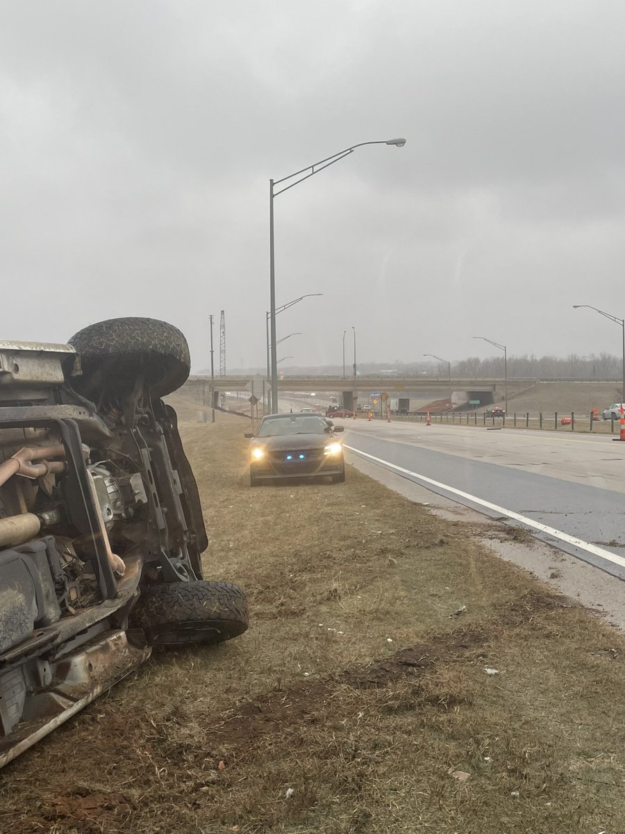 This is what we are seeing all over the OKC metro area. These crashes happened at I-35 northbound at 2nd Street. We are also working numerous jackknifed semis. The common denominator is drivers traveling too fast for the weather conditions.
