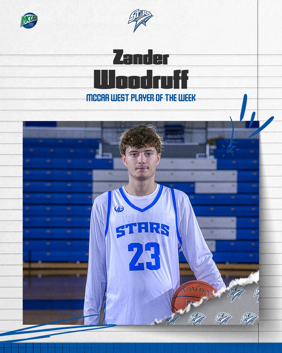 MCCAA (@mccaa1926) on Twitter photo Coming Up Clutch 🔥
<a href="/LCCstarsMBB/">Lansing Community College Men's Basketball</a> freshman Zander Woodruff vaulted the Stars firmly back into playoff position with two clutch performances to earn MCCAA West Player of the Week! Woodruff averaged 37.5 PPG on 56.5% FG & 45.0% 3P (including a 41-point game) to earn the honor! Coming Up Clutch 🔥
<a href="/LCCstarsMBB/">Lansing Community College Men's Basketball</a> freshman Zander Woodruff vaulted the Stars firmly back into playoff position with two clutch performances to earn MCCAA West Player of the Week! Woodruff averaged 37.5 PPG on 56.5% FG & 45.0% 3P (including a 41-point game) to earn the honor!