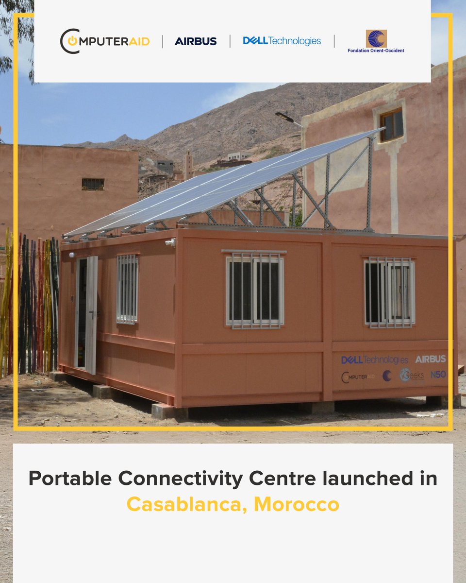 Computer_Aid's tweet image. 5 Portable Connectivity Centres (PCC) in the region of El Haouz in Morocco. 💛

More info on this project can be found via the link below:
🔗 buff.ly/4hJsTfq 

#ComputerAid #DellTechnologies #FOO #Airbus #PCC #Morocco #DigitalInclusion #CommunitySupport #TechForGood
