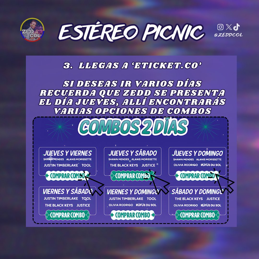 Zedd Colombia ᗝ (@zeddcol) on Twitter photo Aquí les dejamos un pequeño hilo /tutorial sobre como comprar boletas para ver a <a href="/Zedd/">Zedd</a> en el estéreo picnic este jueves 27 de marzo, recuerden que la única tiquetera autorizada es <a href="/eticketCOL/">eticket Colombia</a> y las alcancías solamente se pueden abrir con <a href="/Armatuvaca/">Armatuvaca</a> Aquí les dejamos un pequeño hilo /tutorial sobre como comprar boletas para ver a <a href="/Zedd/">Zedd</a> en el estéreo picnic este jueves 27 de marzo, recuerden que la única tiquetera autorizada es <a href="/eticketCOL/">eticket Colombia</a> y las alcancías solamente se pueden abrir con <a href="/Armatuvaca/">Armatuvaca</a>
