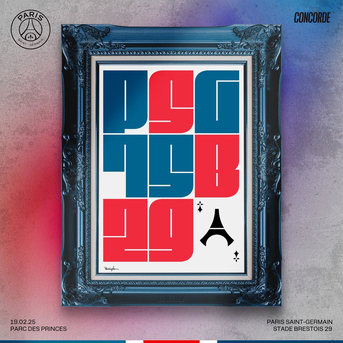 PSG_inside's tweet photo. Découvrez le collectible de l'affiche du match #PSGSB29 qui s'inspire de la collaboration avec les étudiants de l'@ecolepenninghen 🔴🔵

⚡ Enrichissez votre collection avec ce drop exclusif ! ⚽

Disponible sur Concorde ➡️https://t.co/zNQj8vTdHv https://t.co/3Urq0dlXh7
