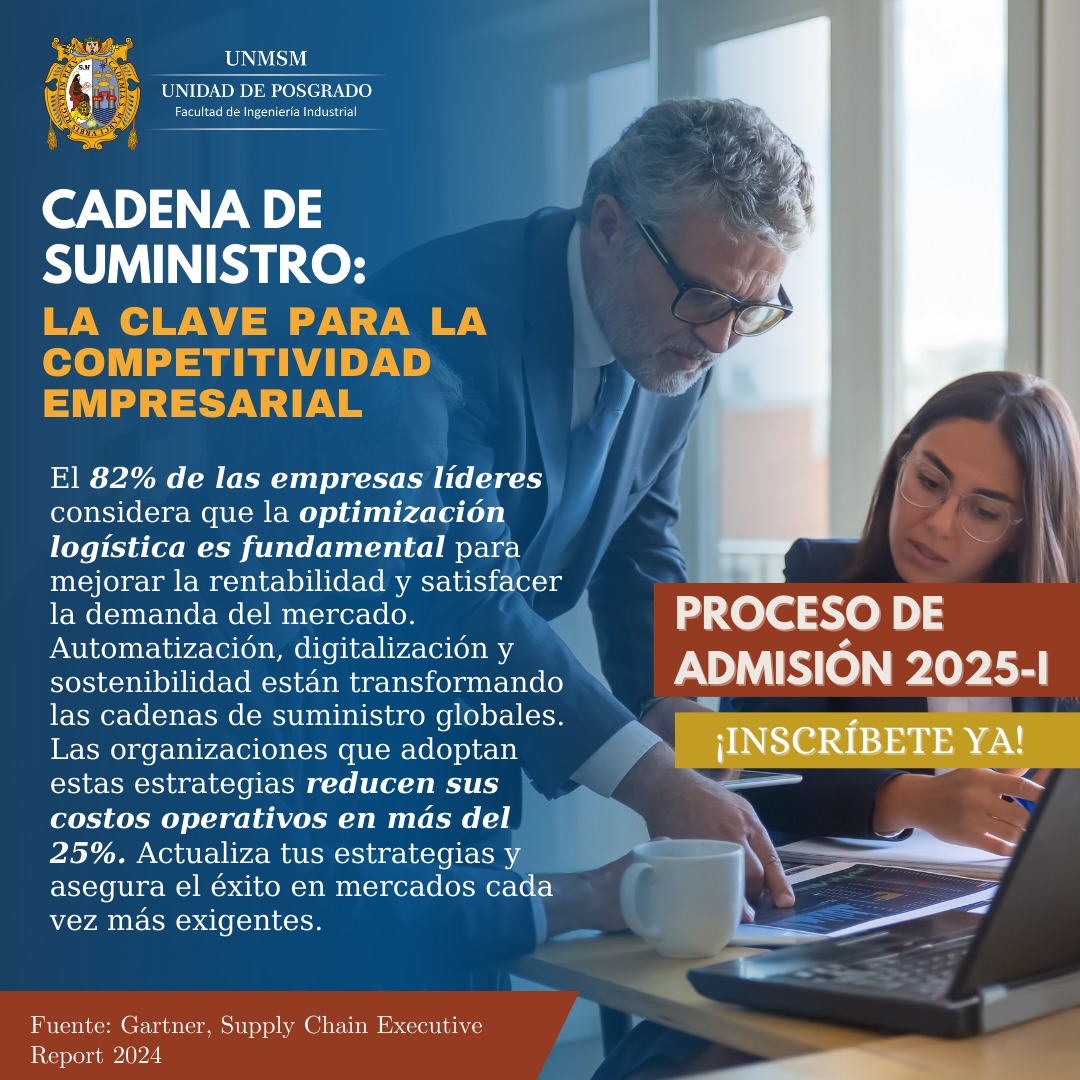 UpgUnmsm's tweet image. 📦 ¡Optimiza la cadena de suministro y lidera el cambio! 🚀📈
🎯 Conviértete en un experto en Supply Chain Management. ¡Inscripciones abiertas!
📍 Proceso de Admisión 2025-I
🔗 Regístrate aquí: 👉 forms.gle/3QuyFUFg5CbRyU…
📩 Informes: informes_posgrado.fii@unmsm.edu.pe