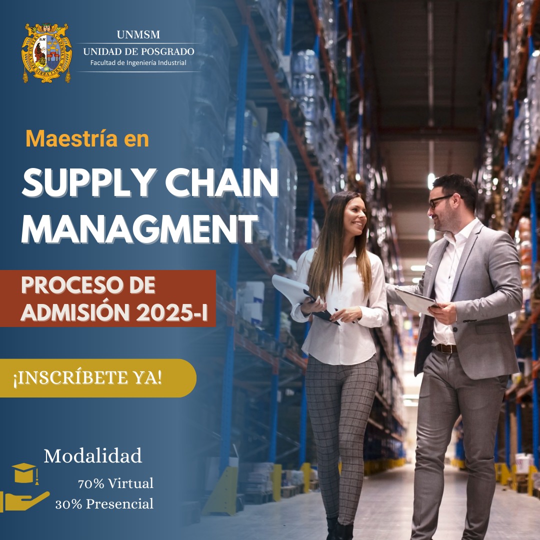 UpgUnmsm's tweet image. 📦 ¡Optimiza la cadena de suministro y lidera el cambio! 🚀📈
🎯 Conviértete en un experto en Supply Chain Management. ¡Inscripciones abiertas!
📍 Proceso de Admisión 2025-I
🔗 Regístrate aquí: 👉 forms.gle/3QuyFUFg5CbRyU…
📩 Informes: informes_posgrado.fii@unmsm.edu.pe
