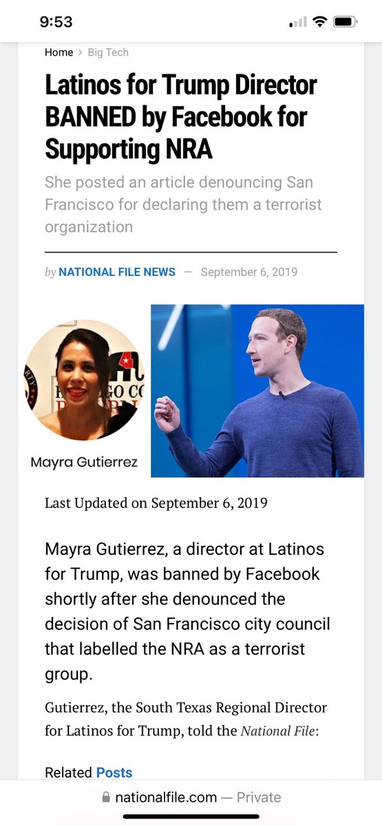 mgtz1995's tweet photo. #FacebookSucks @finkd I’ve been banned since 2019 for posting the NRA isn’t a Terrorist Organization. Any account I open lasts 1 month to 6 months. @KenPaxtonTX why is FB allowed to silence us? No call to you or @tedcruz has solved the censorship for this #texan @BiancaForTexas https://t.co/uGBa3EopQp