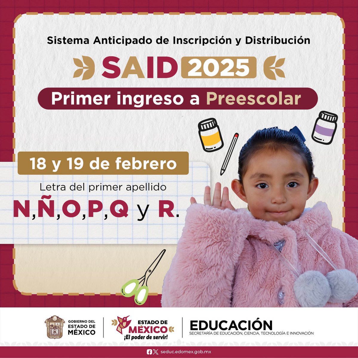 secti_edomex's tweet photo. 💻 Toma solo unos minutos efectuar la preinscripción de tu hijo o hija a nivel #Preescolar, a través del #SAID2025  #QueNoSeTePase 
Ingresa a ➡️ https://t.co/yWZCeHGXGX https://t.co/SmFtpUa7rr