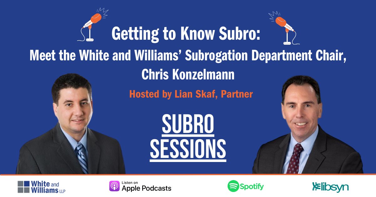 In this episode, Lian interviews Chris Konzelmann, Partner and Chair of the Subrogation Department, to discuss his 35 years with the firm while volunteering as a fire captain in Moorestown, New Jersey.

loom.ly/Op7qf_k

#SubroSessions #GettingtoKnowSubro