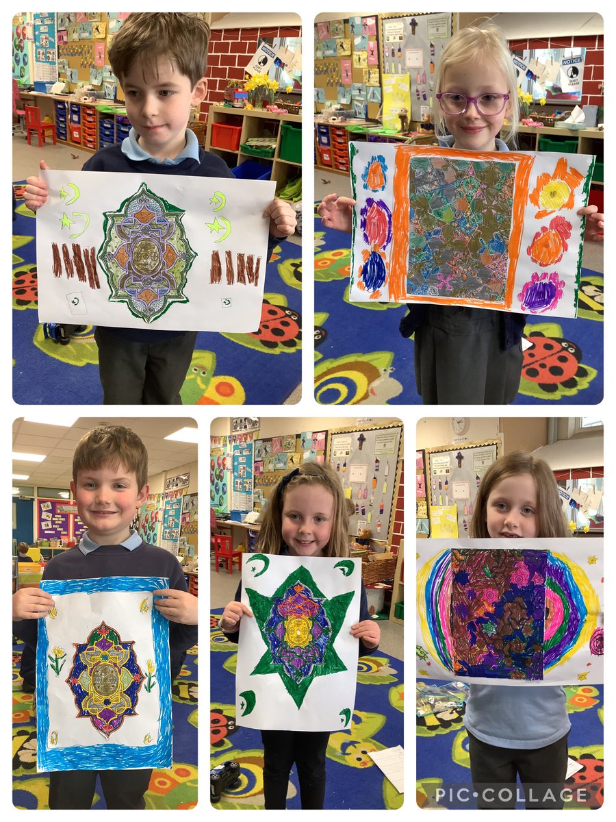 Dosbarth Afal have been learning about the Islamic faith. 
We have been designing and creating prayer mats, in readiness for Ramadan.