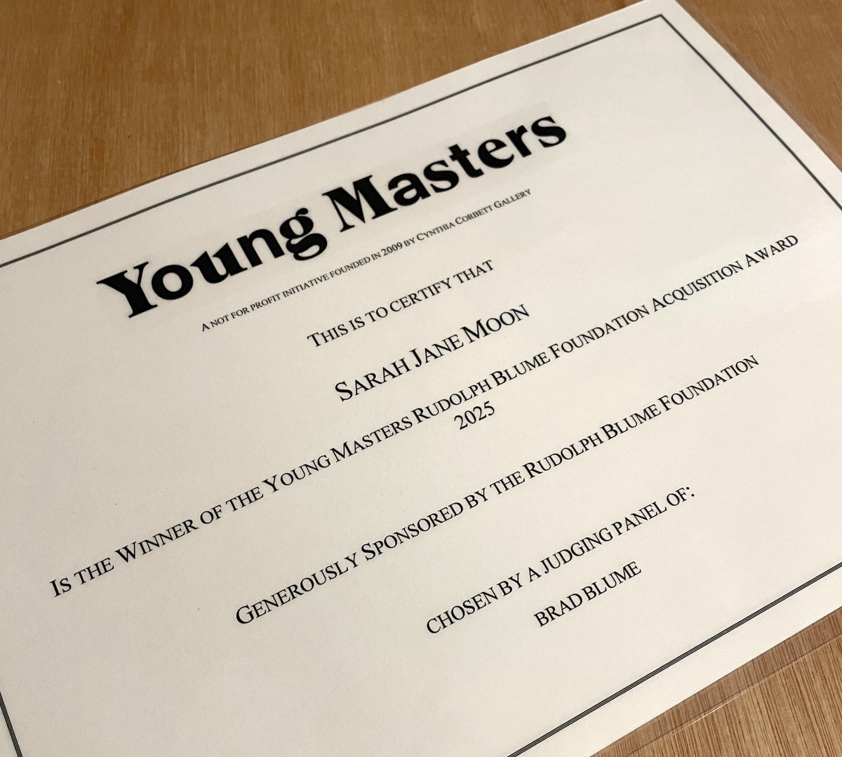 Thrilled to share that I won the Rudolph Blume Foundation Acquisition Award 2025 at the Young Masters Awards Ceremony last week! 

Massive thanks to Cynthia, her team, Brad &amp; the Rudolph Blume Foundation. 

The show runs until April 8th @ The Exhibitionist Hotel, South Kensington