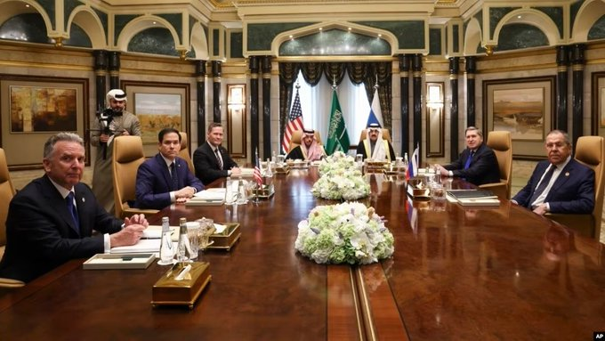 YourAnonCentral's tweet photo. The Trump regime has signed the Lavrov-Rubiotrop agreement with the Putin regime. 

Russia and the United States met in Saudi Arabia to discuss their plot to defeat Ukraine and plunder the resources under the guide of a 'peace agreement' that Ukraine and Europe were excluded from.